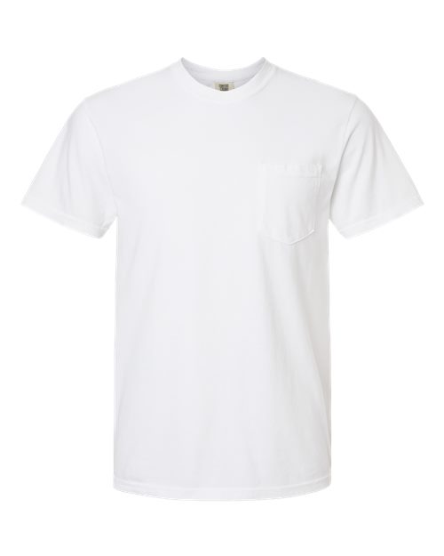 Unisex Garment-Dyed Heavyweight Pocket T-Shirt - White