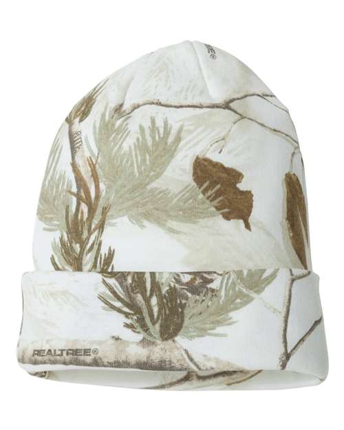 Kati LCB12 12" Licensed Camo Cuffed Beanie - White Realtree AP