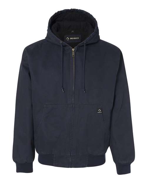 DRI DUCK 5020 Men's Cheyenne Boulder Cloth™ Hooded Jacket with Tricot Quilt Lining - Navy