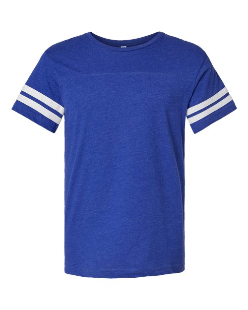 LAT 6937 Unisex Football Fine Jersey Tee - Vintage Royal/ White