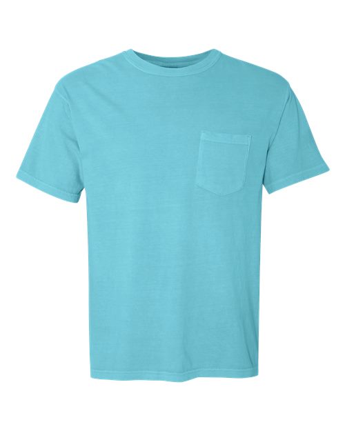 Load image into Gallery viewer, Unisex Garment-Dyed Heavyweight Pocket T-Shirt - Lagoon
