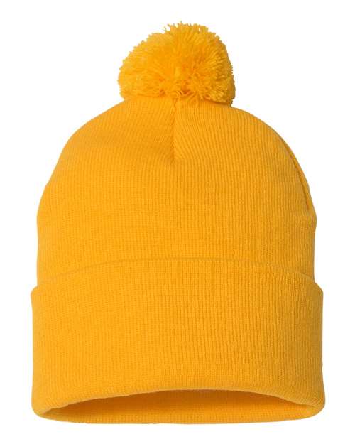Load image into Gallery viewer, Sportsman SP15 12" Pom-Pom Cuffed Beanie - Gold
