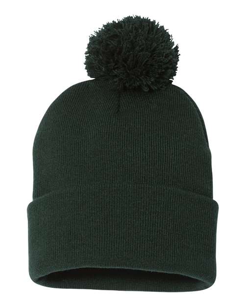 Load image into Gallery viewer, Sportsman SP15 12" Pom-Pom Cuffed Beanie - Forest
