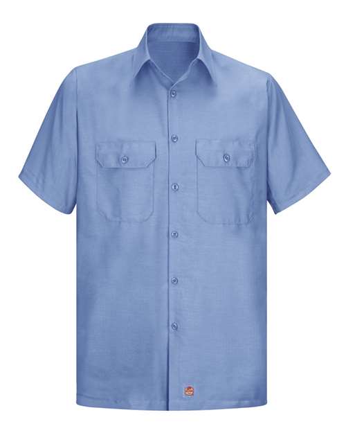 Red Kap SY60 Men's Ripstop Short Sleeve Work Shirt - Light Blue