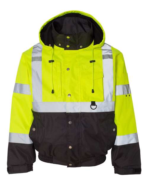 Load image into Gallery viewer, Kishigo JS130-132 Unisex Ripstop Bomber Jacket - Lime/ Black
