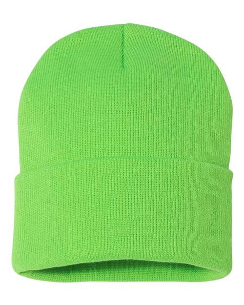 Load image into Gallery viewer, Sportsman SP12 12" Solid Cuffed Beanie - Neon Green
