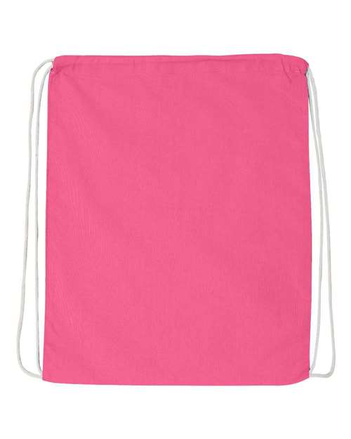 Load image into Gallery viewer, Q-Tees Q4500 Economical Cotton Drawstring Bag - Azalea
