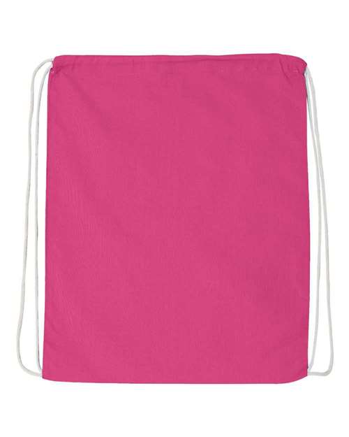 Q-Tees Q4500 Economical Cotton Drawstring Bag - Hot Pink