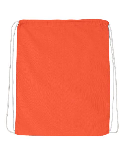 Q-Tees Q4500 Economical Cotton Drawstring Bag - Orange