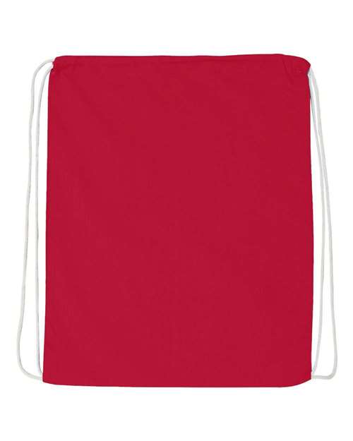 Q-Tees Q4500 Economical Cotton Drawstring Bag - Red