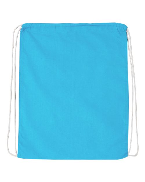 Q-Tees Q4500 Economical Cotton Drawstring Bag - Turquoise