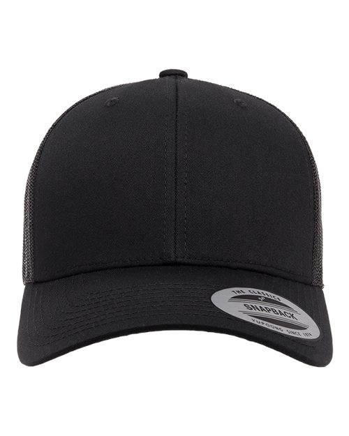 YP Classics 6606 Retro Trucker Cap - Black