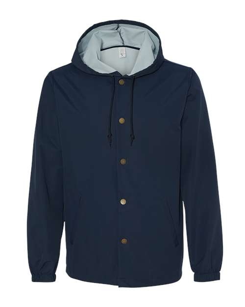 Independent Trading Co. EXP95NB Men's Water-Resistant Hooded Windbreaker - Classic Navy