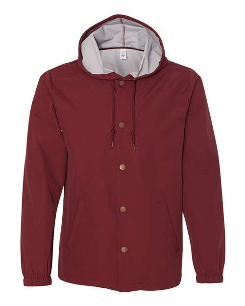 Load image into Gallery viewer, Independent Trading Co. EXP95NB Men's Water-Resistant Hooded Windbreaker - Cardinal
