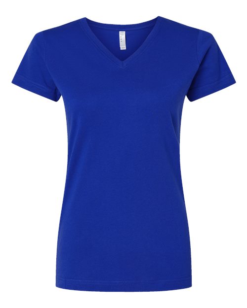 LAT 3507 Women's Fine Jersey V-Neck Tee - Royal
