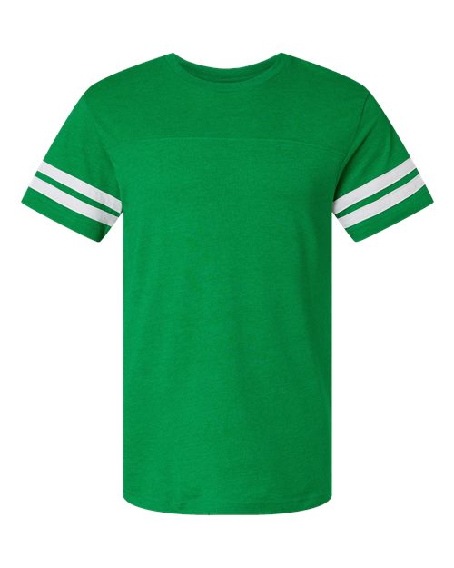LAT 6937 Unisex Football Fine Jersey Tee - Vintage Green/ White