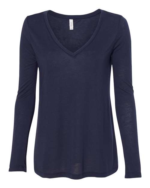 Load image into Gallery viewer, Women's Flowy Long Sleeve V-Neck Tee
