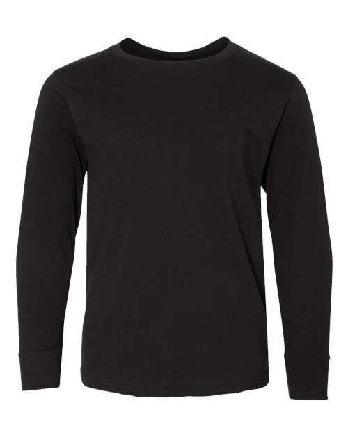 LAT 6201 Youth Fine Jersey Long Sleeve Tee - Black