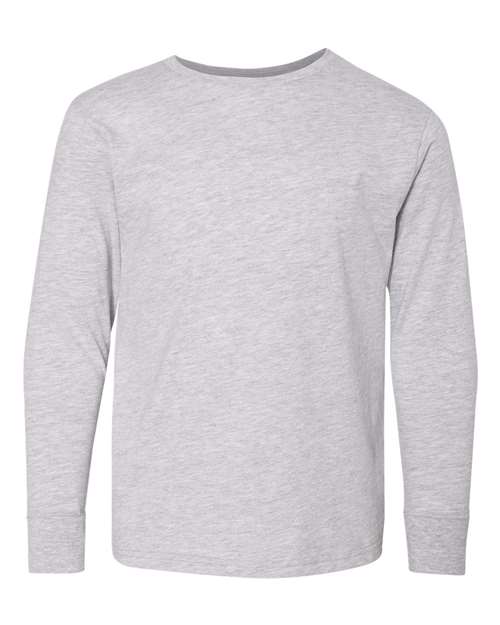 LAT 6201 Youth Fine Jersey Long Sleeve Tee - Heather