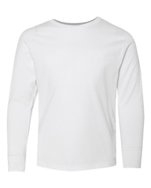 Load image into Gallery viewer, LAT 6201 Youth Fine Jersey Long Sleeve Tee - White
