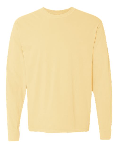 Unisex Garment-Dyed Heavyweight Long Sleeve T-Shirt - Butter