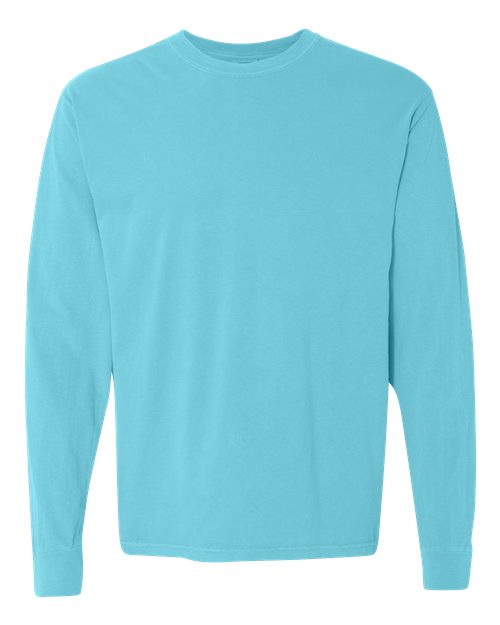Unisex Garment-Dyed Heavyweight Long Sleeve T-Shirt - Lagoon