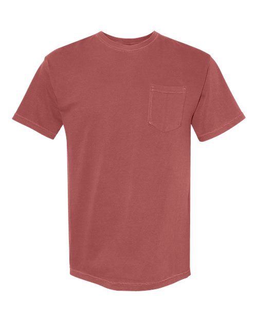 Unisex Garment-Dyed Heavyweight Pocket T-Shirt - Brick