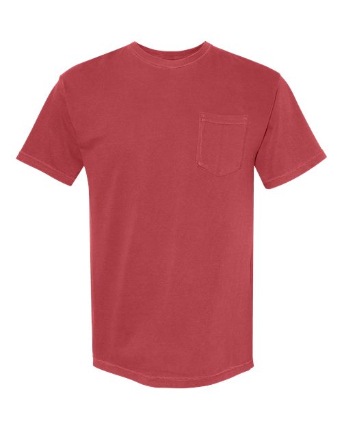 Unisex Garment-Dyed Heavyweight Pocket T-Shirt - Chili