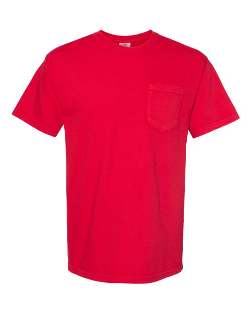 Unisex Garment-Dyed Heavyweight Pocket T-Shirt - Red