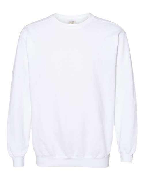 Unisex Garment-Dyed Crewneck Sweatshirt - White