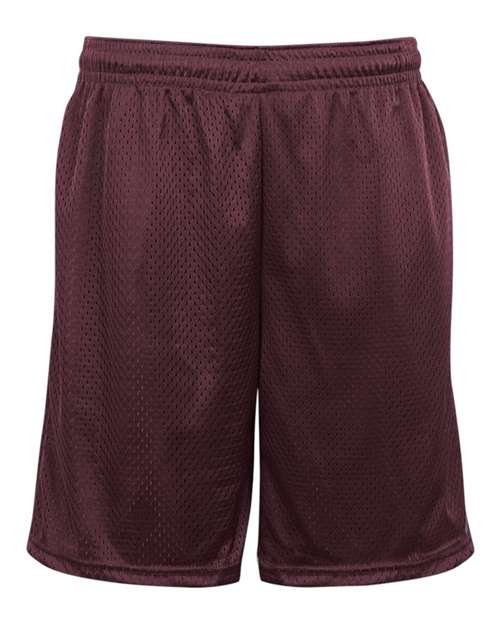 Badger 7219 Men's Pro Mesh 9" Shorts with Pockets - Maroon