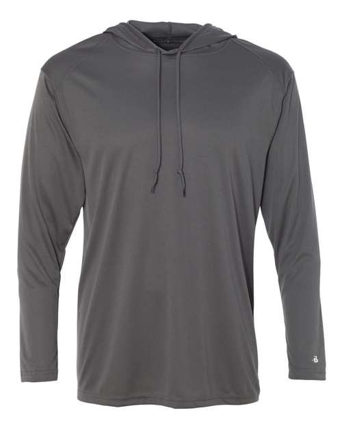 Badger 4105 Unisex B-Core Hooded Long Sleeve T-Shirt - Graphite