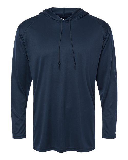 Badger 4105 Unisex B-Core Hooded Long Sleeve T-Shirt - Navy