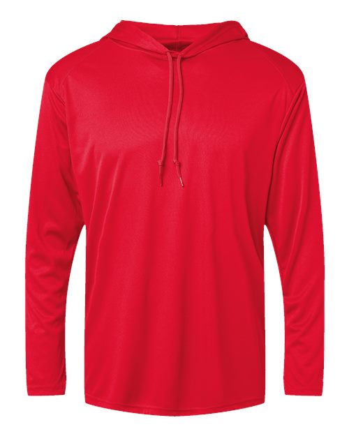 Load image into Gallery viewer, Badger 4105 Unisex B-Core Hooded Long Sleeve T-Shirt - Red
