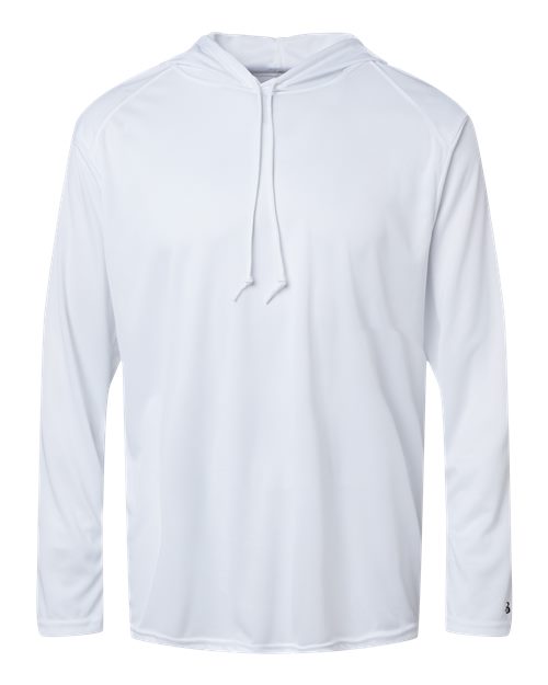 Load image into Gallery viewer, Badger 4105 Unisex B-Core Hooded Long Sleeve T-Shirt - White
