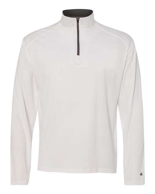 Load image into Gallery viewer, Badger 4102 Men's B-Core Quarter-Zip Pullover - White/ Graphite
