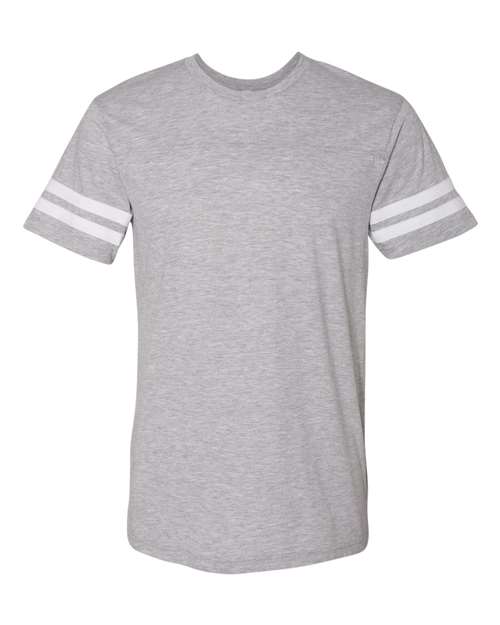 LAT 6937 Unisex Football Fine Jersey Tee - Vintage Heather/ White