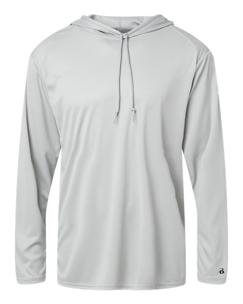 Load image into Gallery viewer, Badger 4105 Unisex B-Core Hooded Long Sleeve T-Shirt - Silver
