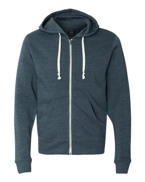 Load image into Gallery viewer, J. America 8872 Men's Triblend Full-Zip Hooded Sweatshirt - Navy Triblend
