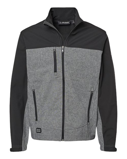 DRI DUCK 5350 Men's Motion Soft Shell Jacket - Black Heather/ Black