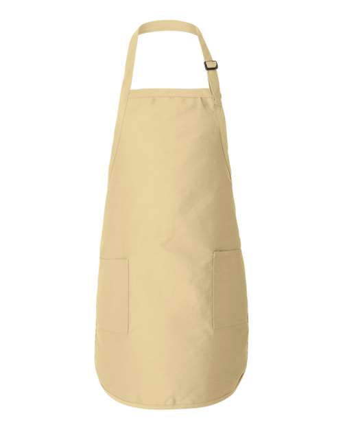 Q-Tees Q4350 Full-Length Apron with Pockets - Natural
