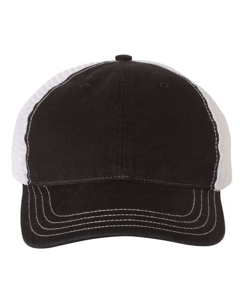 Load image into Gallery viewer, Richardson 111 Garment-Washed Trucker Cap - Black/ White
