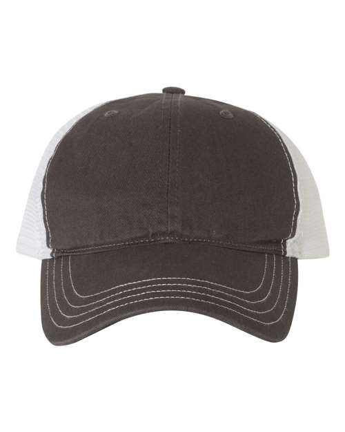 Load image into Gallery viewer, Richardson 111 Garment-Washed Trucker Cap - Charcoal/ White
