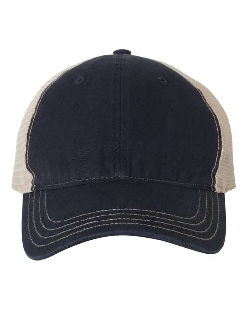 Load image into Gallery viewer, Richardson 111 Garment-Washed Trucker Cap - Navy/ Khaki
