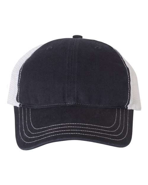 Richardson 111 Garment-Washed Trucker Cap - Navy/ White