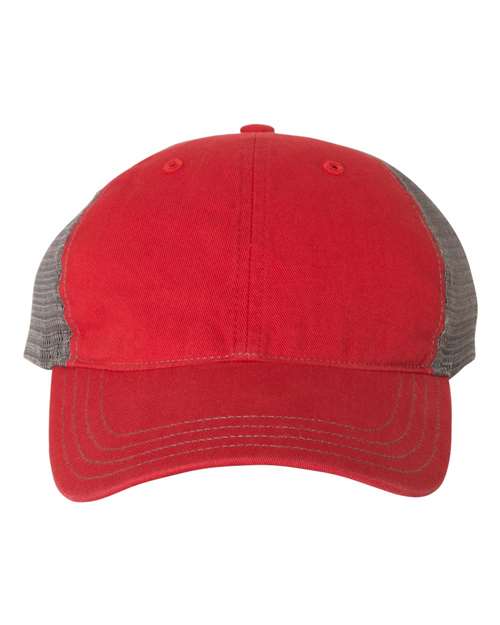 Load image into Gallery viewer, Richardson 111 Garment-Washed Trucker Cap - Red/ Charcoal
