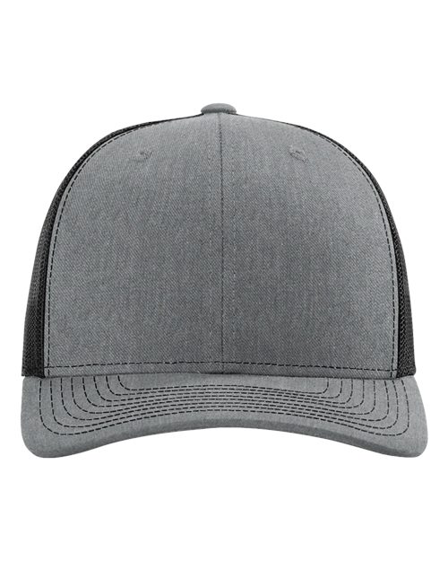 Richardson 112 Snapback Trucker Cap - Heather Grey/ Black