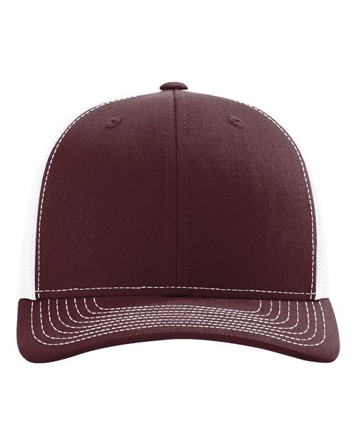 Load image into Gallery viewer, Richardson 112 Snapback Trucker Cap - Maroon/ White
