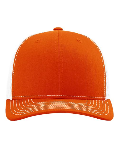 Load image into Gallery viewer, Richardson 112 Snapback Trucker Cap - Orange/ White
