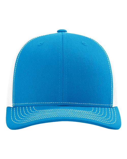 Richardson 112 Snapback Trucker Cap - Cyan/ White